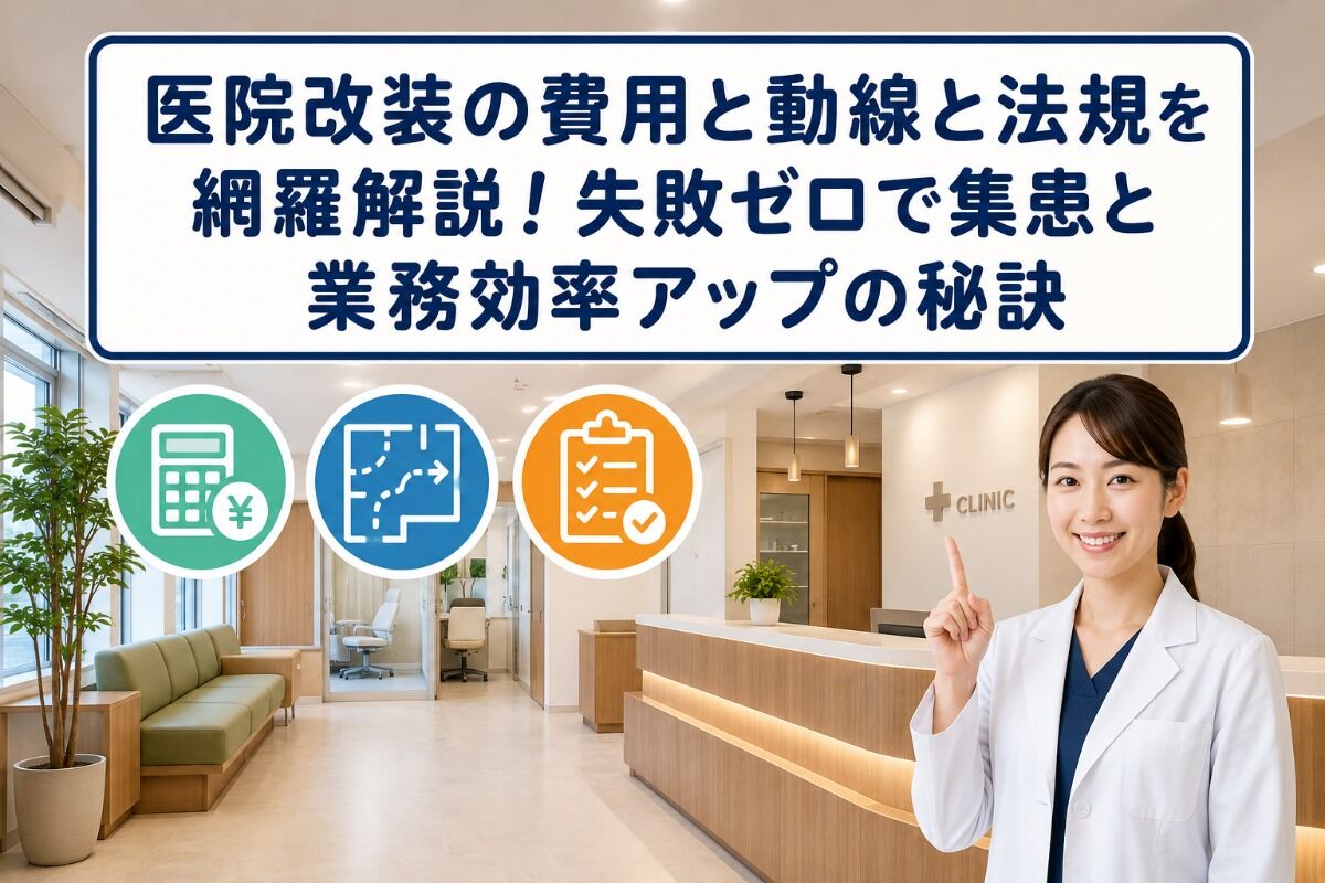 医院改装の費用と動線と法規を網羅解説！失敗ゼロで集患と業務効率アップの秘訣