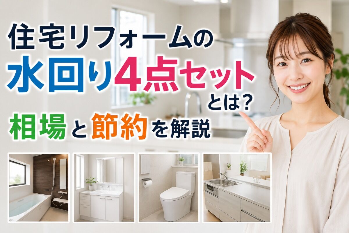 住宅リフォームの水回り4点セットとは？相場と節約を解説