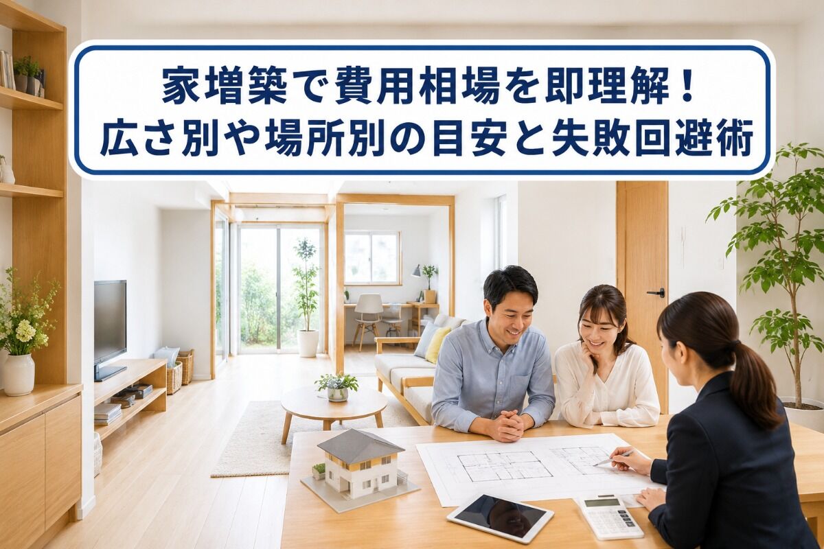 家増築で費用相場を即理解！広さ別や場所別の目安と失敗回避術