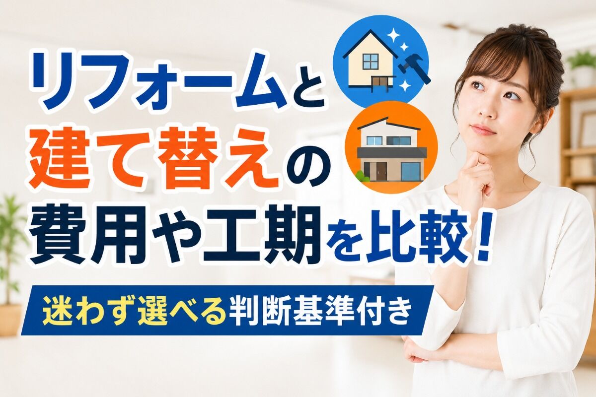 リフォームと建て替えの費用や工期を比較！迷わず選べる判断基準付き