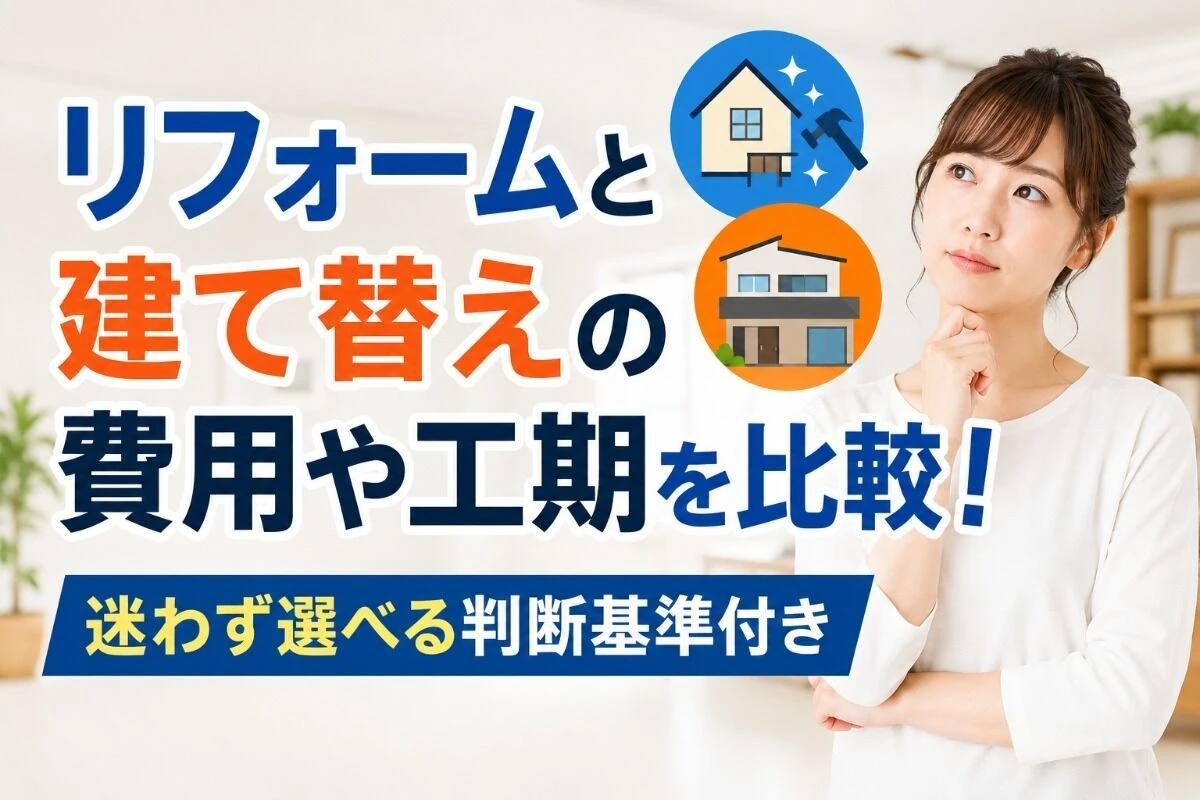 リフォームと建て替えの費用や工期を比較！迷わず選べる判断基準付き