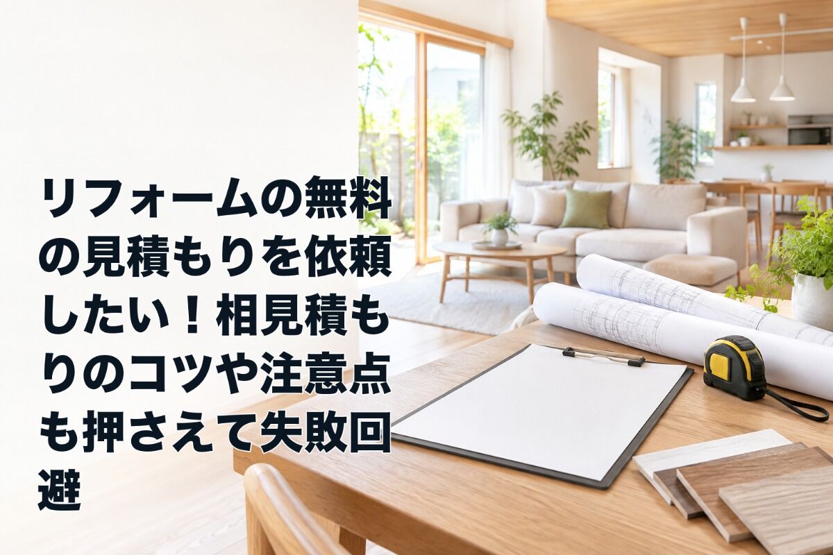 リフォームの無料の見積もりを依頼したい！相見積もりのコツや注意点も押さえて失敗回避