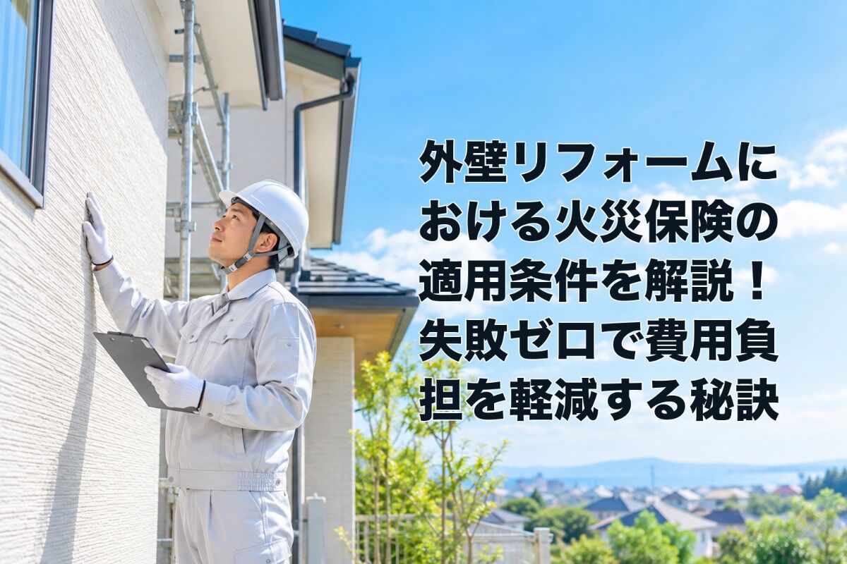 外壁リフォームにおける火災保険の適用条件を解説！失敗ゼロで費用負担を軽減する秘訣