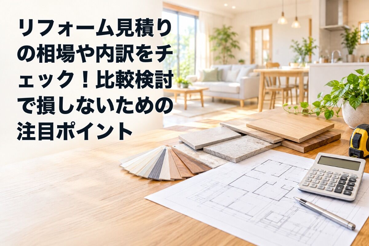 リフォーム見積りの相場や内訳をチェック！比較検討で損しないための注目ポイント