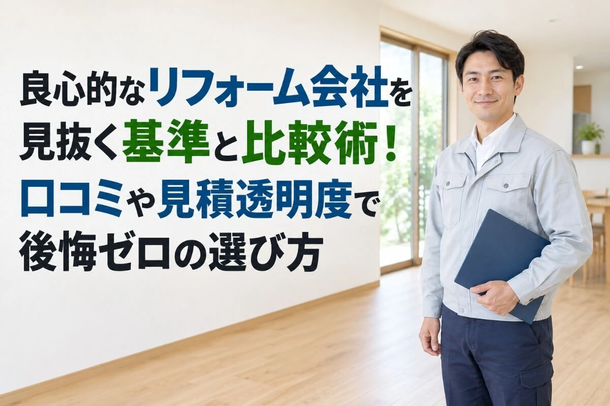 良心的なリフォーム会社を見抜く基準と比較術！口コミや見積透明度で後悔ゼロの選び方