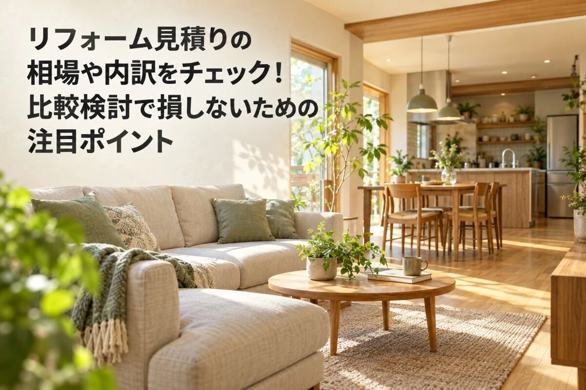 リフォーム見積りの相場や内訳をチェック！比較検討で損しないための注目ポイント